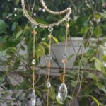 Handcrafted Moon & Star Crystal Suncatcher Gold Hanging Decor