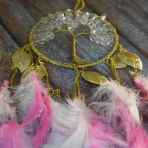 Handmade Stone Crystal Dream Catcher beaded tree of life