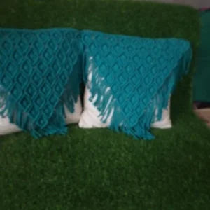 Set of 2 Boho Macramé Cushion Covers – Handmade Throw Pillow Covers