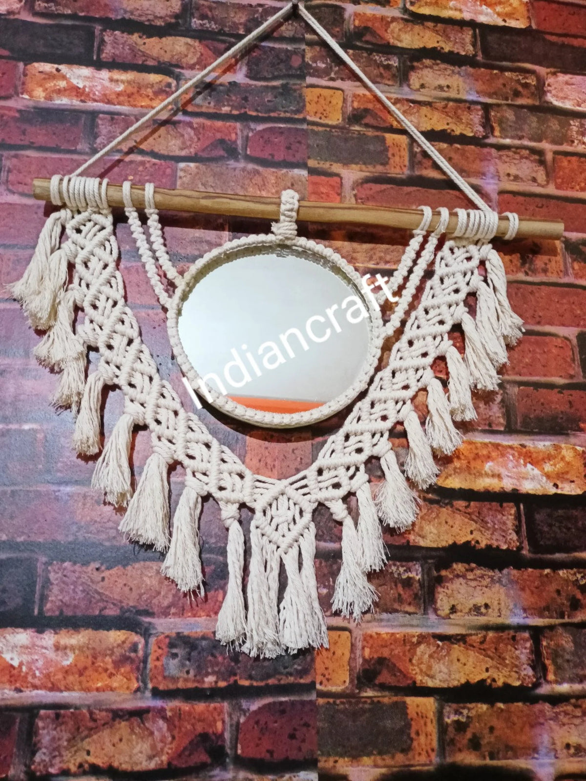 Handcrafted Macramé Mirror Wall Hanging