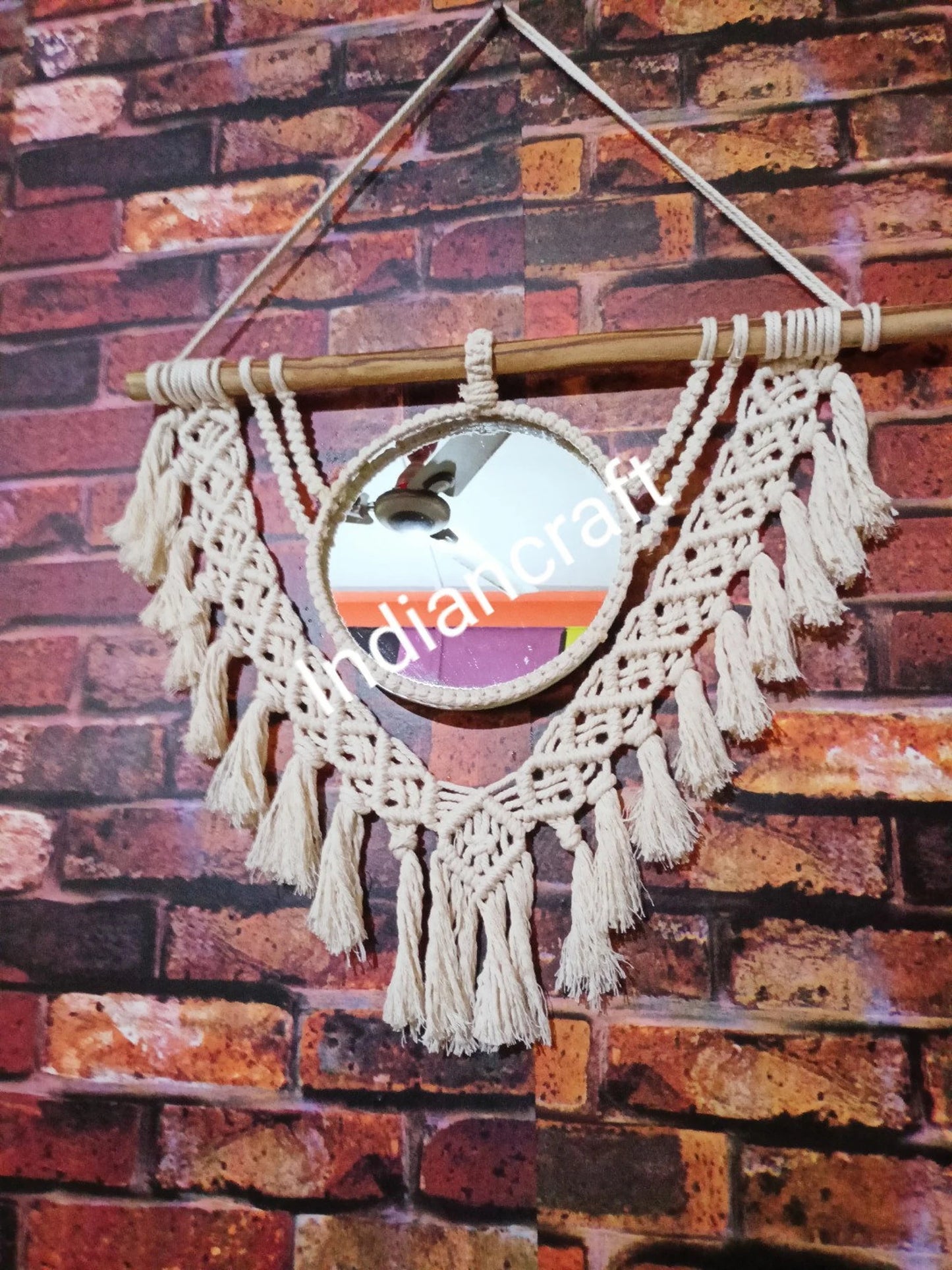 Handcrafted Macramé Mirror Wall Hanging