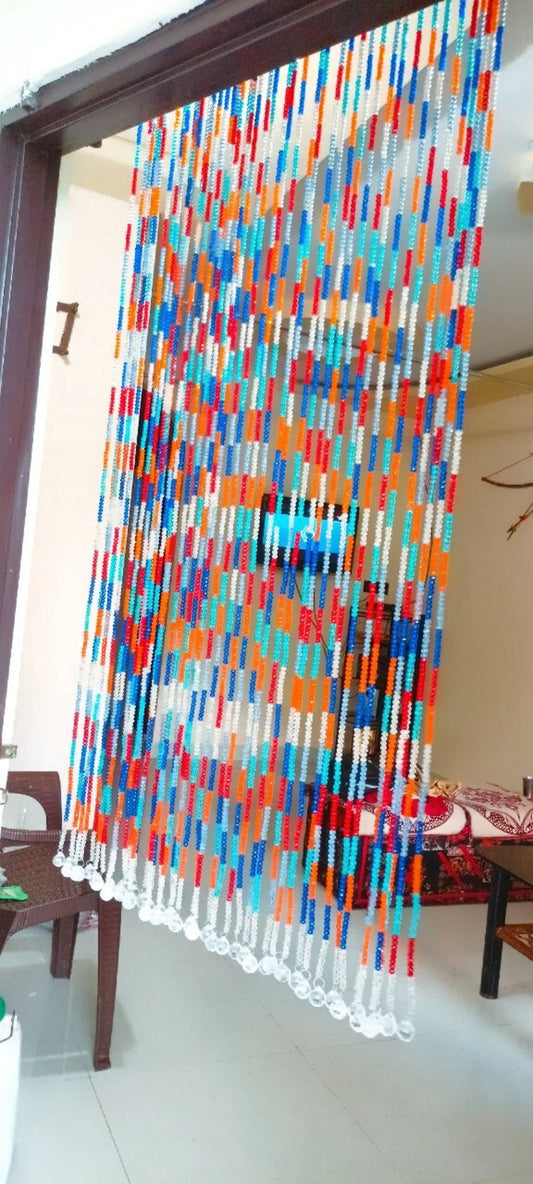 Multicolored Acrylic Beaded Curtain – Decorative Door Hanging Decor
