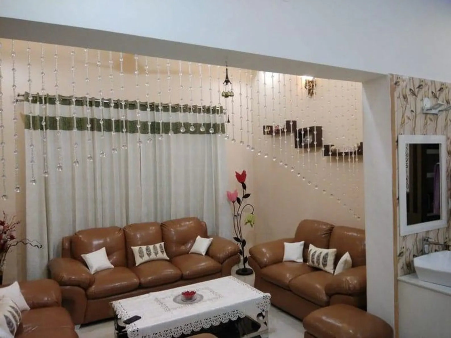 Arch Crystal Beaded Curtain – Elegant Door & Window Hanging Decor
