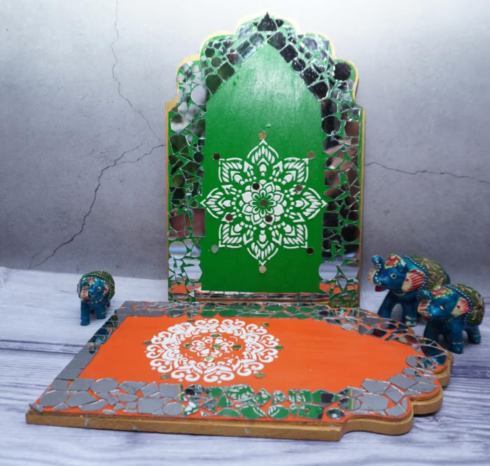 Handmade Rajasthani Jharokha Wall Art Set Traditional Indian Home Decor