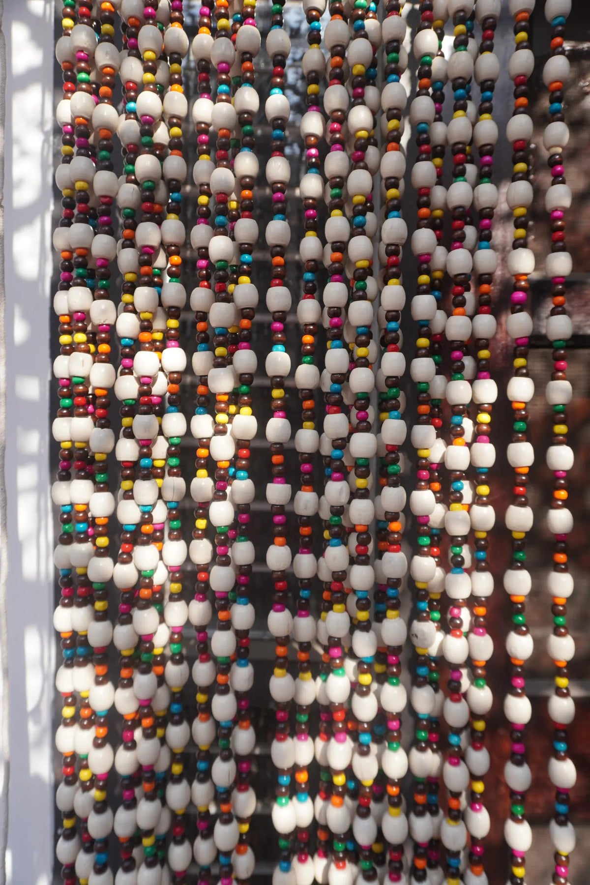 Handcrafted Multicolour Wooden Beaded Curtain – Boho Room Divider & Doorway Decor