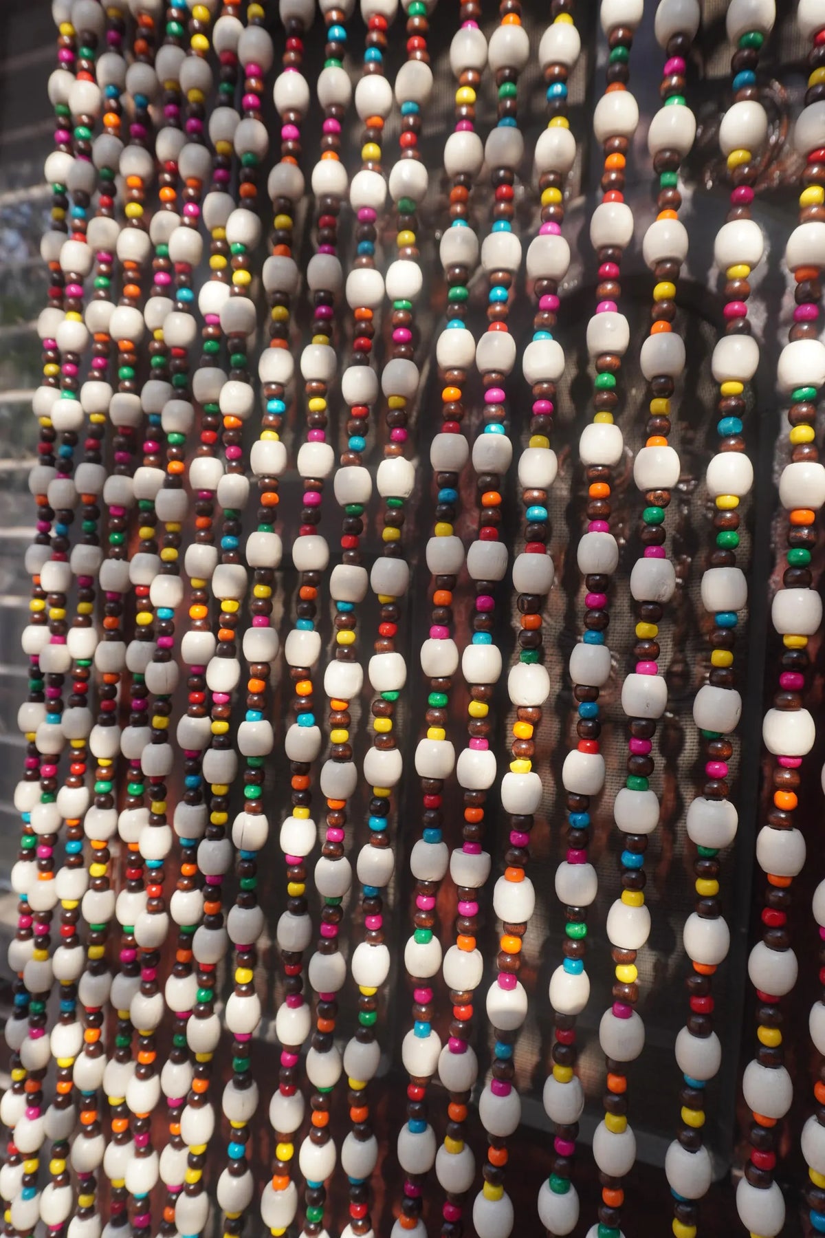 Handcrafted Multicolour Wooden Beaded Curtain – Boho Room Divider & Doorway Decor