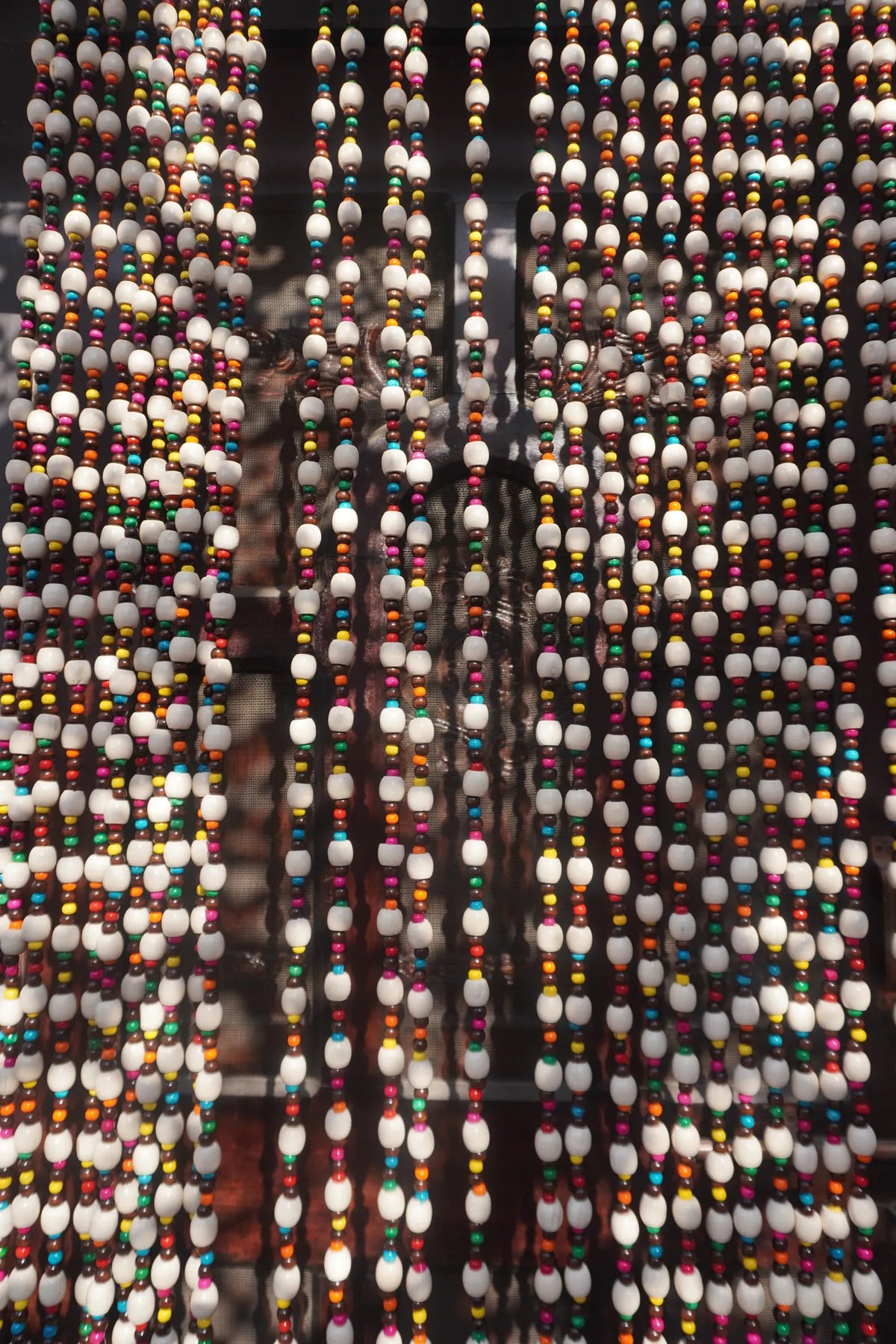 Handcrafted Multicolour Wooden Beaded Curtain – Boho Room Divider & Doorway Decor