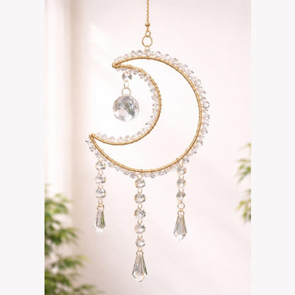 Moon Prism Crystal Suncatcher – Rainbow Window Hanging Decor