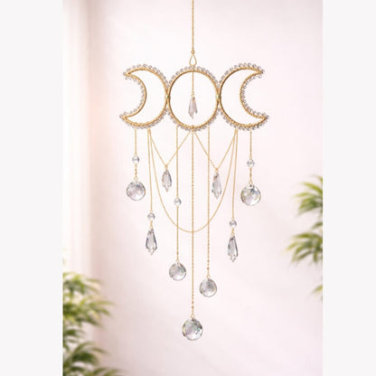 Sun & Moon Crystal Suncatcher – Rainbow Window Hanging Decor