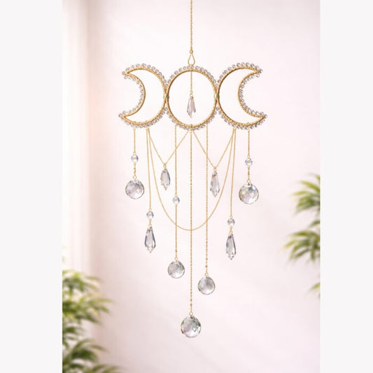 Sun & Moon Crystal Suncatcher – Rainbow Window Hanging Decor