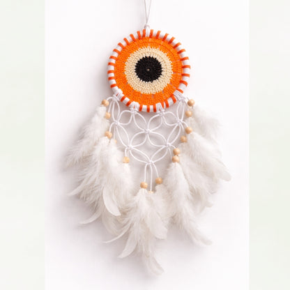 Handmade Orange Crochet Dream Catcher Boho Wall Hanging Decor