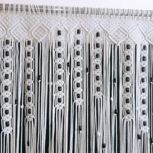 Macramé Beaded Curtain – Boho Door & Window Hanging Decor