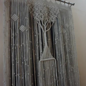 Tree of Life Macramé Wall Hanging – Boho Curtain Decor