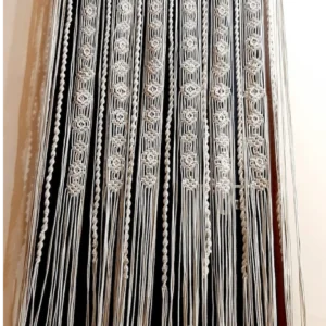 Large Macramé Curtain – Boho Window Valance Decor