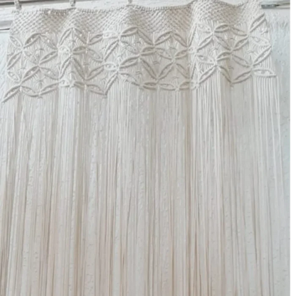 Macramé Curtain – Boho Window Valance for Home Decor