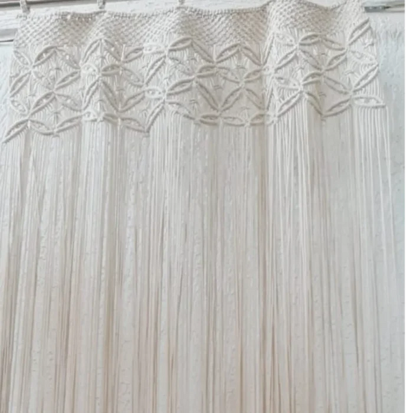 Macramé Curtain – Boho Window Valance for Home Decor