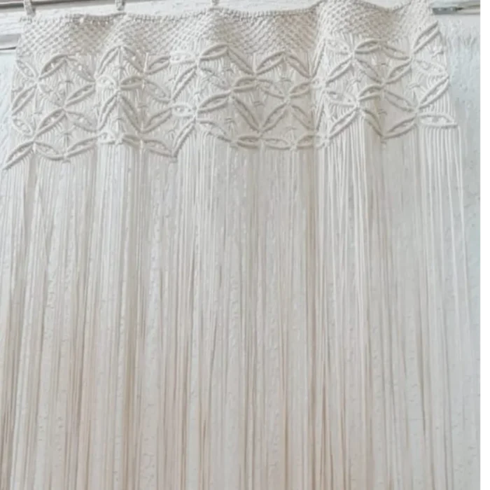 Macramé Curtain – Boho Window Valance for Home Decor
