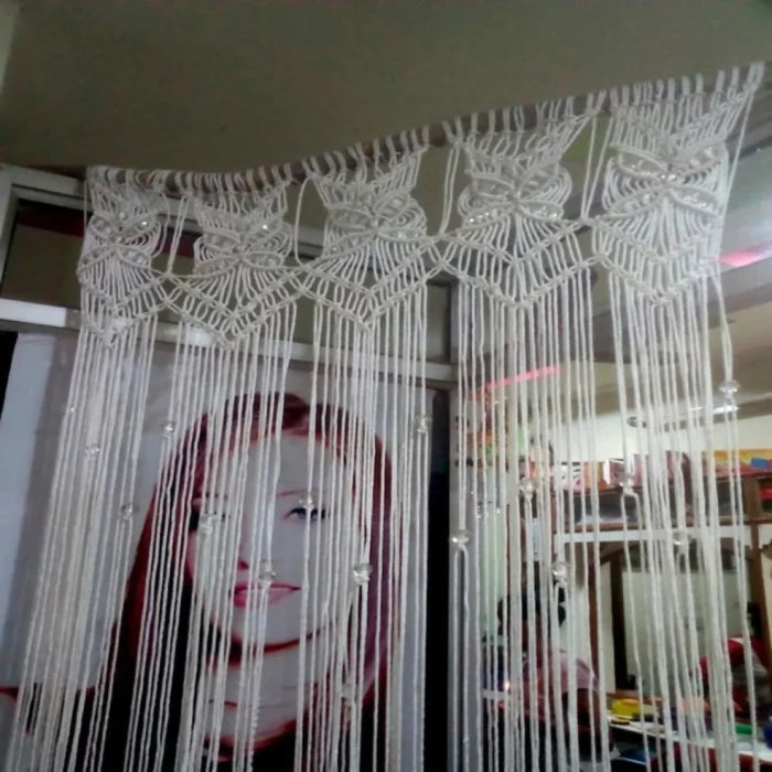 Macramé Door Curtain – Boho Handwoven Doorway Decor
