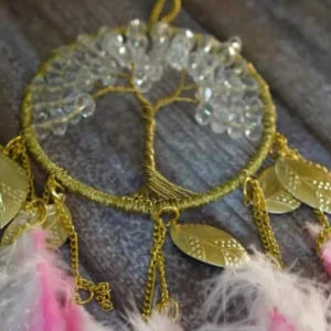 Handmade Stone Crystal Dream Catcher Boho Wall Hanging Decor