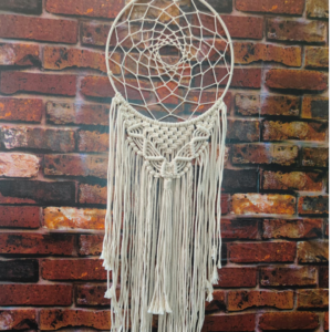 Beautiful White Macramé Dream Catcher Boho Wall Hanging Decor