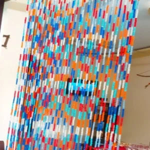 Multicolored Acrylic Beaded Curtain – Decorative Door Hanging Decor