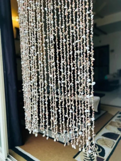Boho Sea Shell Beaded Door Curtain – Decorative Doorway Divider