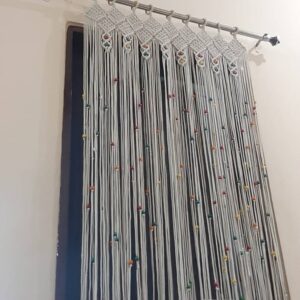 Macramé String Curtain – Boho Doorway Hanging Decor