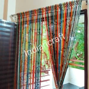 Multicolor Macramé Curtain – Bohemian Window Treatment Decor