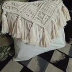 Set of 2 Tassel Macramé Cushion Covers Boho Throw Pillow Covers
