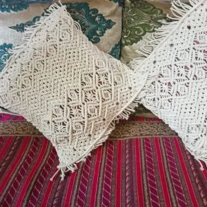 Set of 2 Macramé Pillow Covers Bohemian Cushion Covers