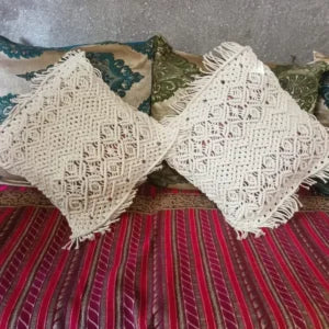 Set of 2 Macramé Pillow Covers Bohemian Cushion Covers