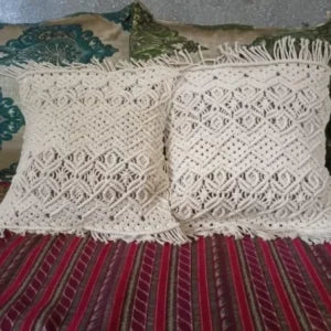 Set of 2 Macramé Pillow Covers Bohemian Cushion Covers