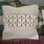 Set of 2 Handmade Macramé Knitted Cushion Covers Boho Pillow Covers