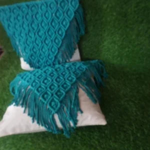 Set of 2 Boho Macramé Cushion Covers – Handmade Throw Pillow Covers