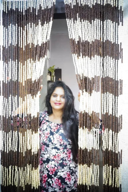 Wooden Beaded Curtain – Handcrafted Door & Window Hanging Decor