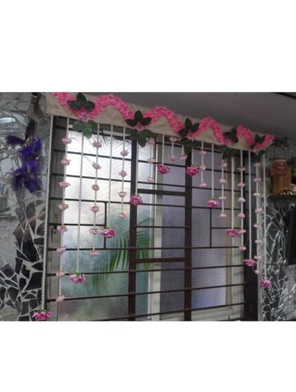 Rose Flower Beaded Curtain – Pearl Garland Door Hanging Decor