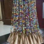Bohemian Glass Beaded Curtain with Bells – Colorful Door Hanging Decor