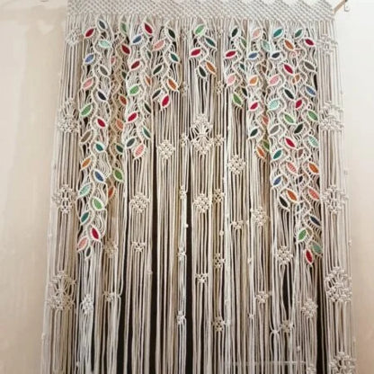 Macramé String Curtain – Boho Doorway Hanging Decor