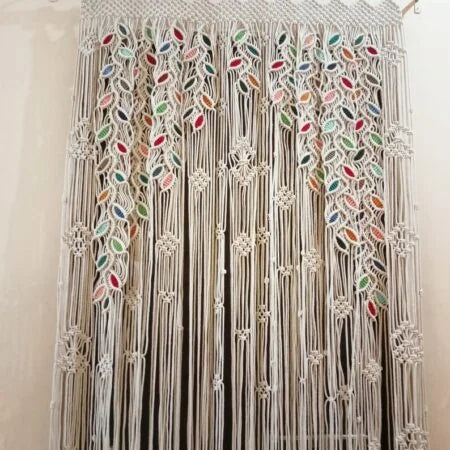 Macramé String Curtain – Boho Doorway Hanging Decor