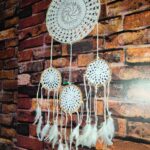 Handcrafted White Feather Dream Catcher Boho Wall Hanging Decor