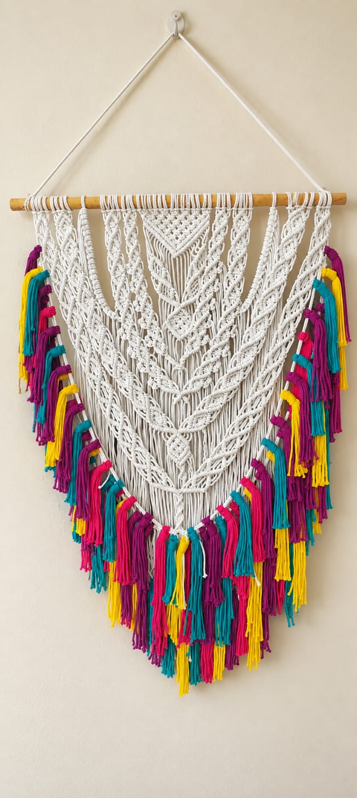 Handcrafted Boho Macramé Wall Hanging – Multicolour