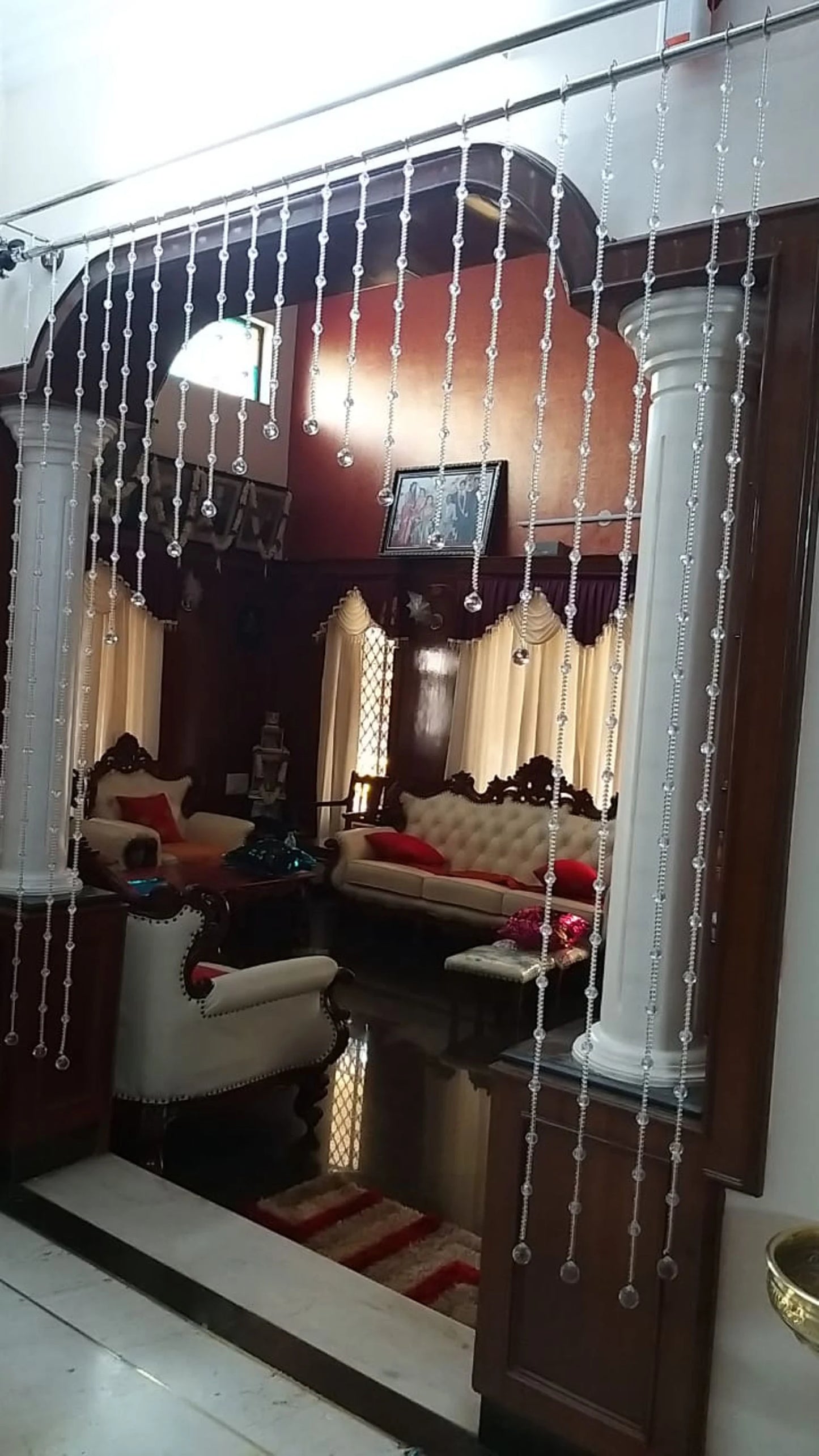 Arch Crystal Beaded Curtain – Elegant Door & Window Hanging Decor