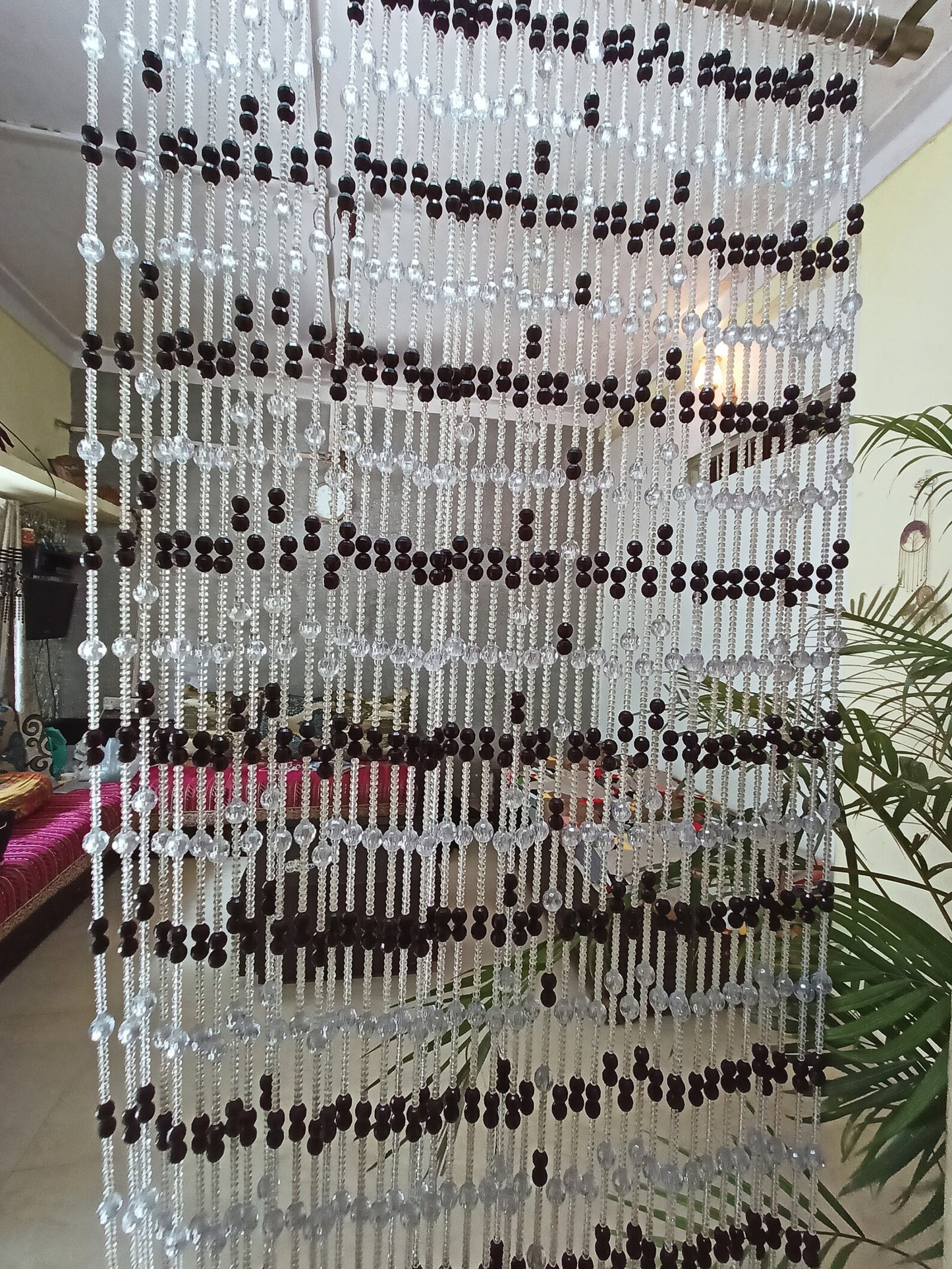 Crystal & Acrylic Beaded Door Curtain – Elegant Hanging Decor