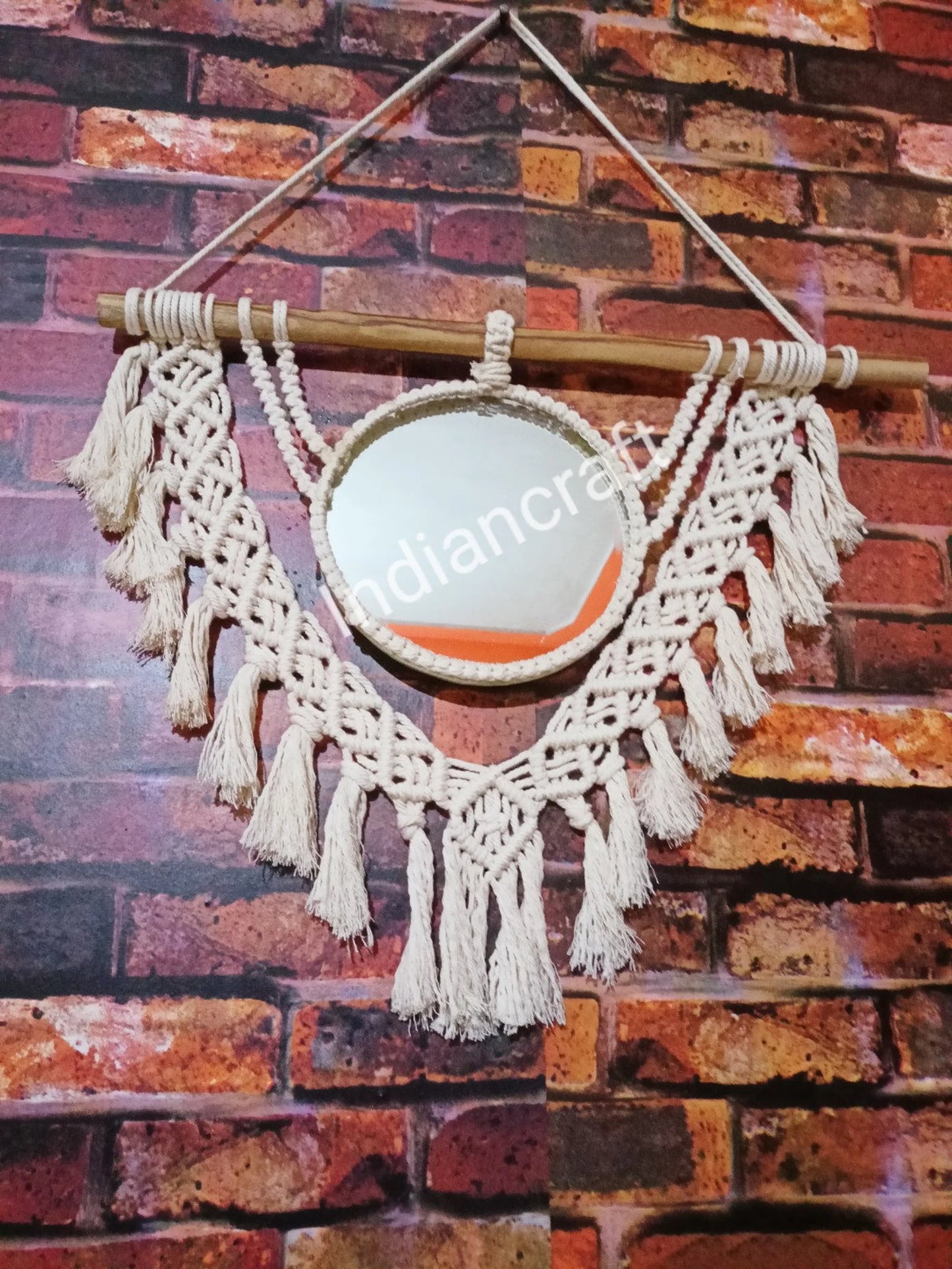 Handcrafted Macramé Mirror Wall Hanging