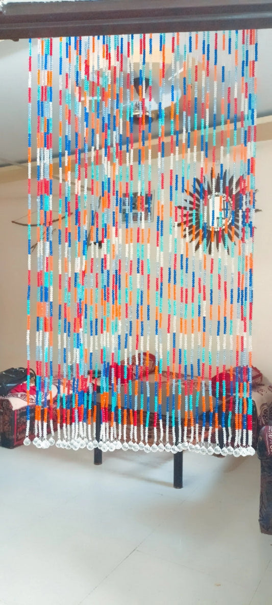 Multicolored Acrylic Beaded Curtain – Decorative Door Hanging Decor
