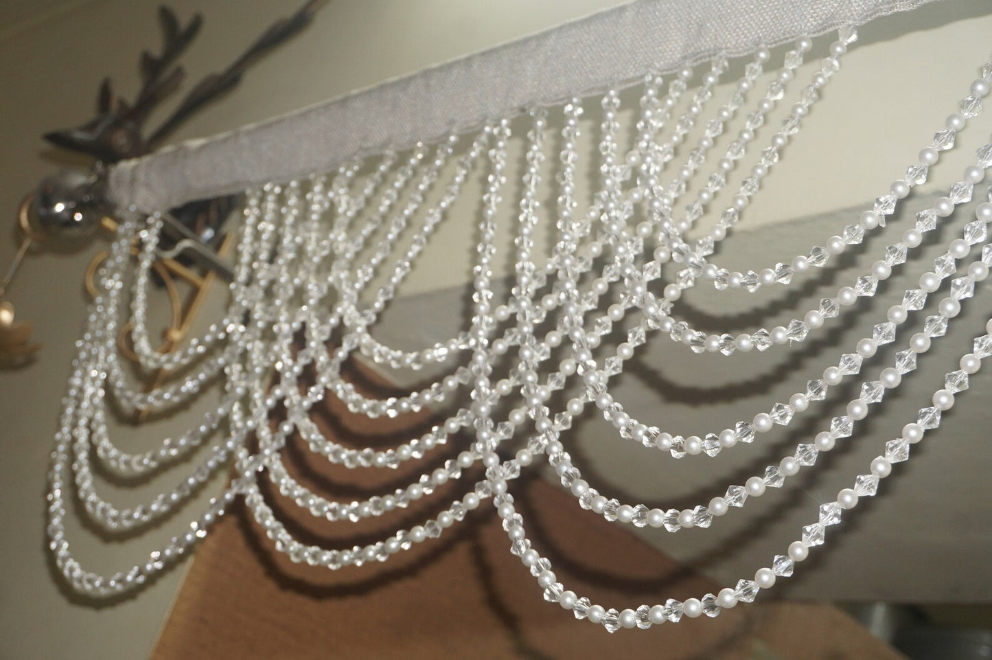 Acrylic Beaded Valance Curtain – Decorative Door & Window Hanging