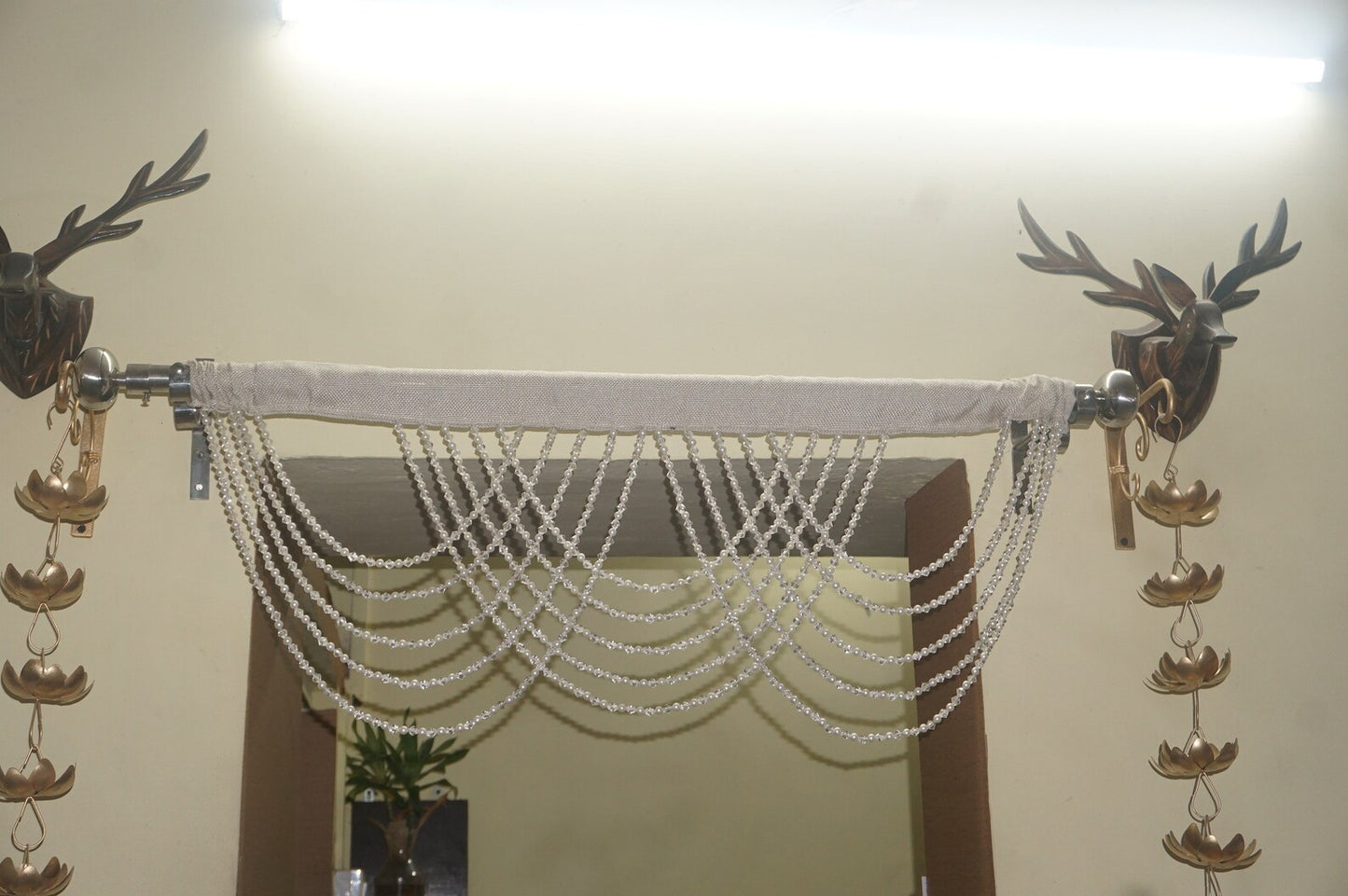 Acrylic Beaded Valance Curtain – Decorative Door & Window Hanging