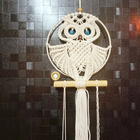 Handcrafted Macramé Owl Wall Hanging