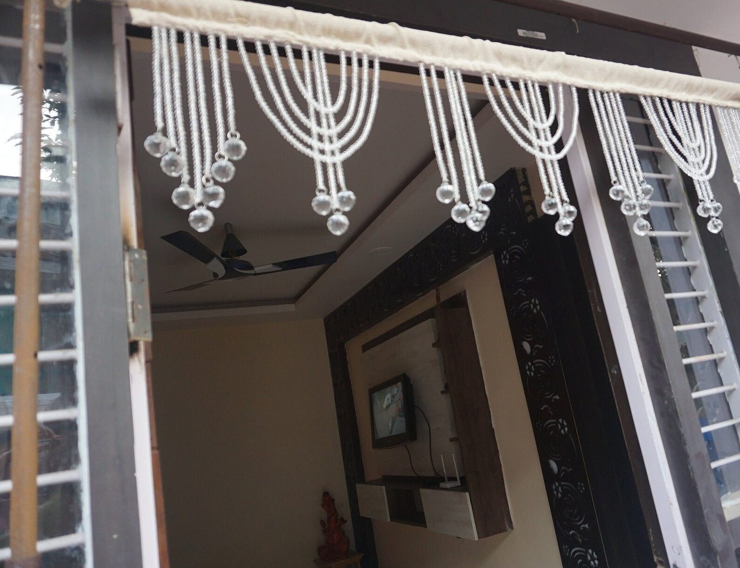 Beaded Valance Curtain – Decorative Door & Window Hanging
