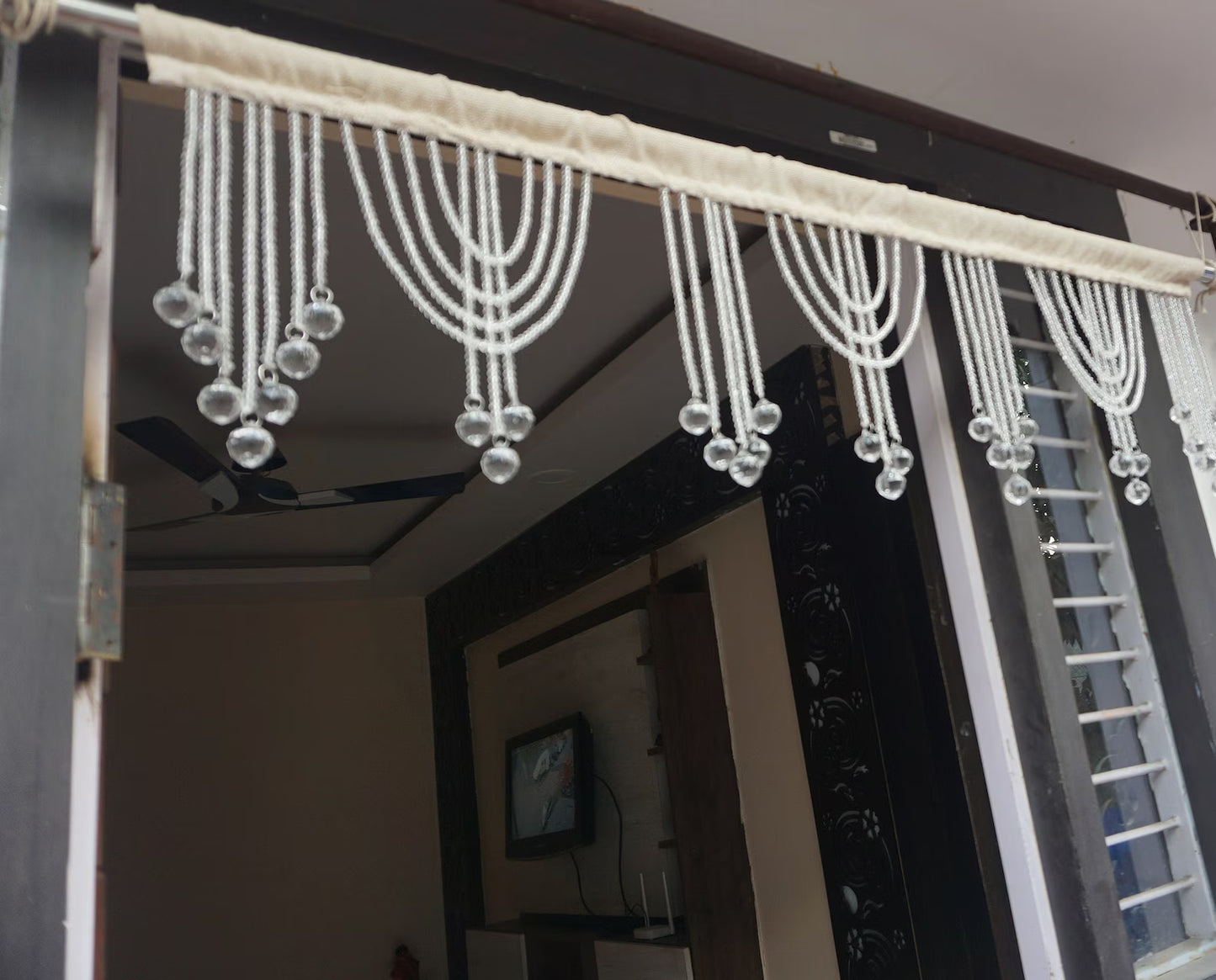 Beaded Valance Curtain – Decorative Door & Window Hanging